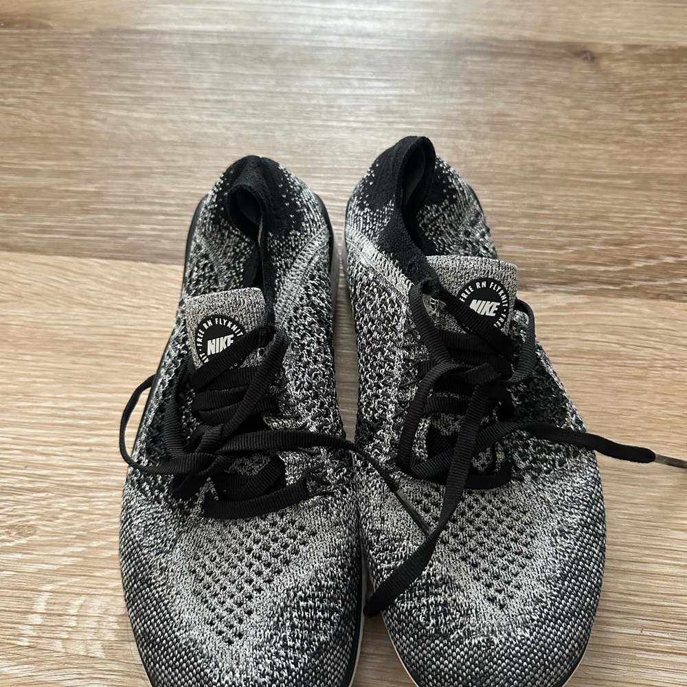 Nike Black and White Knit Running Shoes